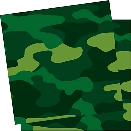 Салфетки бумажные Пати бум Милитари 33x33 см (12 штук в упаковке)