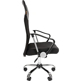 Кресло для руководителя 610 чёрное (искусственная кожа/сетка/ткань, металл)