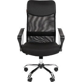 Кресло для руководителя 610 чёрное (искусственная кожа/сетка/ткань, металл)