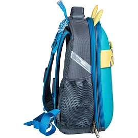 Ранец Комус Класс (№1 School) Котик с рыбкой анатомический серый с двумя отделениями