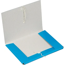 Папка для бумаг с завязками 300 г/кв.м мелованная синяя