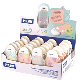 Ластик Milan Pastel Sugar Diamond из синтетического каучука овальный 62x28x12 мм