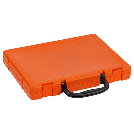 Портфель-кейс 1 отделение СТАММ, А4, 275*375*57мм, на защелках, оранжевый