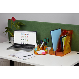 Подставка-органайзер для канцелярских принадлежностей Attache Яркий офис 12 отделений оранжевая 10x17.5x17.5 см