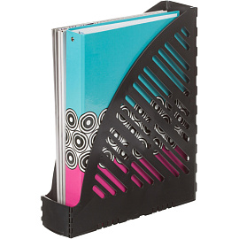 Лоток вертикальный для бумаг 70 мм Attache пластиковый черный сборный