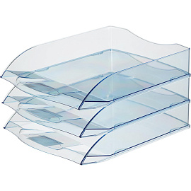 Лоток горизонтальный для бумаг Attache office пластиковый голубой