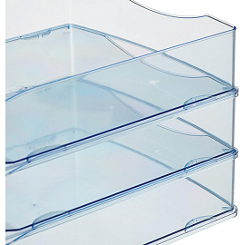 Лоток горизонтальный для бумаг Attache office пластиковый голубой