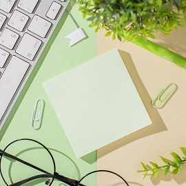 Стикеры Z-сложения Attache 76х76 мм пастельные салатовые для диспенсера (1 блок на 100 листов)