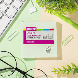 Стикеры Z-сложения Attache 76х76 мм пастельные салатовые для диспенсера (1 блок на 100 листов)