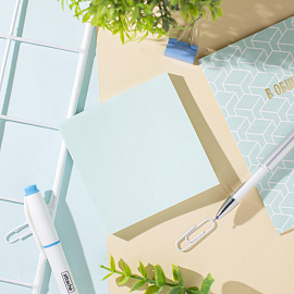 Стикеры Z-сложения Attache 76х76 мм пастельные голубые для диспенсера (1 блок на 100 листов)