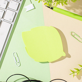 Стикеры фигурные Attache Selection Листок 70х70 мм неоновые зеленые (1 блок на 50 листов)