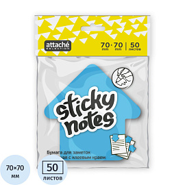 Стикеры фигурные Attache Selection Стрелка 70х70 мм неоновые синие (1 блок на 50 листов)