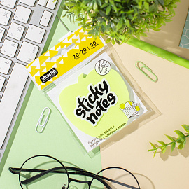 Стикеры фигурные Attache Selection Яблоко 70х70 мм неоновые зеленые (1 блок на 50 листов)