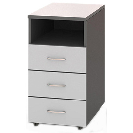Тумба приставная Стратегия (серый/темно-серый, 422x600x735 мм, 3 ящика)