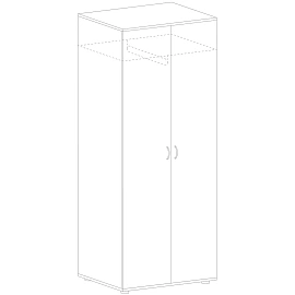 Шкаф для одежды Стратегия S77 (ноче милано/серый, 836x435x2175 мм)