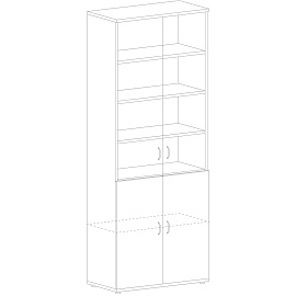Шкаф для документов Стратегия со стеклом (серый/темно-серый, 836x435x2175 мм)