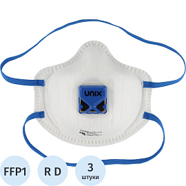 Респиратор UnixAir 111 V противоаэрозольный с клапаном FFP1 RD до 4 ПДК (3 штуки в упаковке)