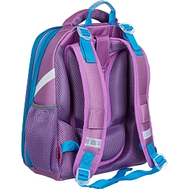 Ранец №1 School Basic Олененок анатомический фиолетовый с двумя отделениями