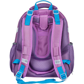 Ранец №1 School Basic Олененок анатомический фиолетовый с двумя отделениями