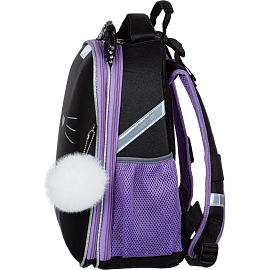 Ранец Комус Класс (№1 School) Kitty Black анатомический черный экокожа с двумя отделениями