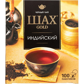 Чай черный Шах Gold 100 пакетиков фото Чай черный Шах Gold 100 пакетиков
