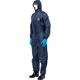 Комбинезон многоразовый с капюшоном Jeta Safety JPC75b синий 55 г/кв.м (размер XL)