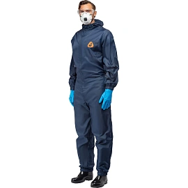 Комбинезон многоразовый с капюшоном Jeta Safety JPC75b синий 55 г/кв.м (размер XXL)