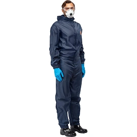 Комбинезон многоразовый с капюшоном Jeta Safety JPC75b синий 55 г/кв.м (размер XXL)