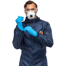 Комбинезон многоразовый с капюшоном Jeta Safety JPC75b синий 55 г/кв.м (размер XXL)