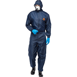 Комбинезон многоразовый с капюшоном Jeta Safety JPC75b синий 55 г/кв.м (размер XXL)