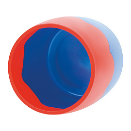 Подставка-стакан СТАММ, пластиковая, двухцветная сине-красная