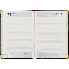 Ежедневник полудатированный Bruno Visconti Imperium натуральная кожа А5 208 листов синий (золотистый обрез)