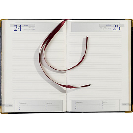 Ежедневник полудатированный Bruno Visconti Imperium натуральная кожа А5 208 листов синий (золотистый обрез)