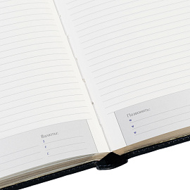 Ежедневник полудатированный Bruno Visconti Imperium натуральная кожа А5 208 листов синий (золотистый обрез)