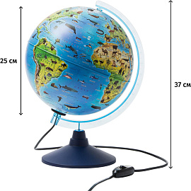 Глобус Globen зоогеографический 25 см интерактивный с подсветкой