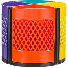 Подставка-органайзер для канцелярских принадлежностей Attache Квартет от 4 до 8 отделений разноцветная 11x12.5x12.5 см вращающаяся