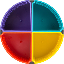 Подставка-органайзер для канцелярских принадлежностей Attache Квартет от 4 до 8 отделений разноцветная 11x12.5x12.5 см вращающаяся