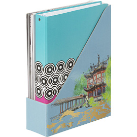 Лоток вертикальный для бумаг 75 мм Attache Selection Travel картонный голубой