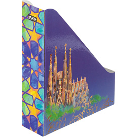 Лоток вертикальный для бумаг 75 мм Attache Selection Travel картонный фиолетовый