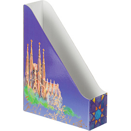 Лоток вертикальный для бумаг 75 мм Attache Selection Travel картонный фиолетовый