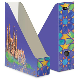 Лоток вертикальный для бумаг 75 мм Attache Selection Travel картонный фиолетовый