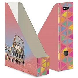 Лоток вертикальный для бумаг 75 мм Attache Selection Travel картонный красный