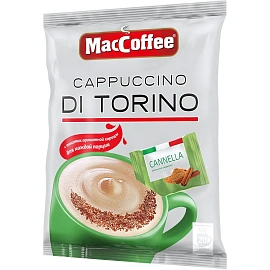 Кофе порционный растворимый MacCoffee Cappuccino di Torino с корицей 3 в 1 20 пакетиков по 25.5 г