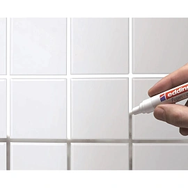 Маркер промышленный перманентный Edding E-8200 на водной основе для межплиточных швов (кафель) серебристый 2-4 мм