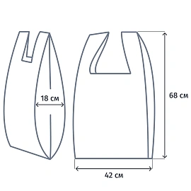 Пакет-майка ПНД 35 мкм зеленый (42+18x68 см, 50 штук в упаковке)