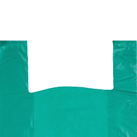 Пакет-майка ПНД 35 мкм зеленый (42+18x68 см, 50 штук в упаковке)