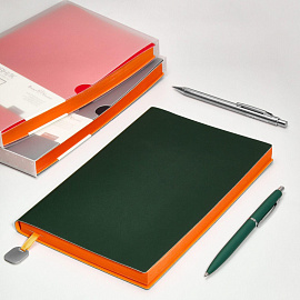 Ежедневник недатированный Bruno Visconti Mercury искусственная кожа A5 136 листов зелёный (оранжевый обрез)