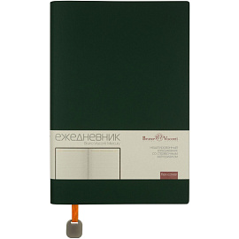 Ежедневник недатированный Bruno Visconti Mercury искусственная кожа A5 136 листов зелёный (оранжевый обрез)
