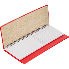 Планинг недатированный Attache Velvet искусственная кожа Soft Touch 305x130 мм 64 листа красный