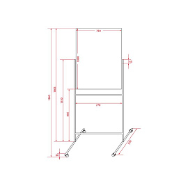 Доска магнитно-маркерная BoardSYS Twist 100x75 см односекционная с лаковым покрытием (на колёсиках, поворотная, полочка для маркеров)